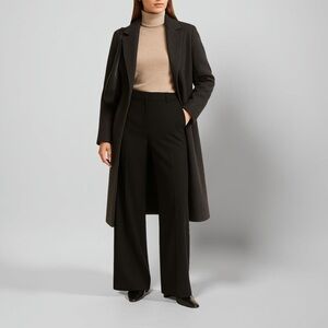 Retrofete Black Wide Leg Tailored Trousers Small Stretch Suiting Minimalist Pant